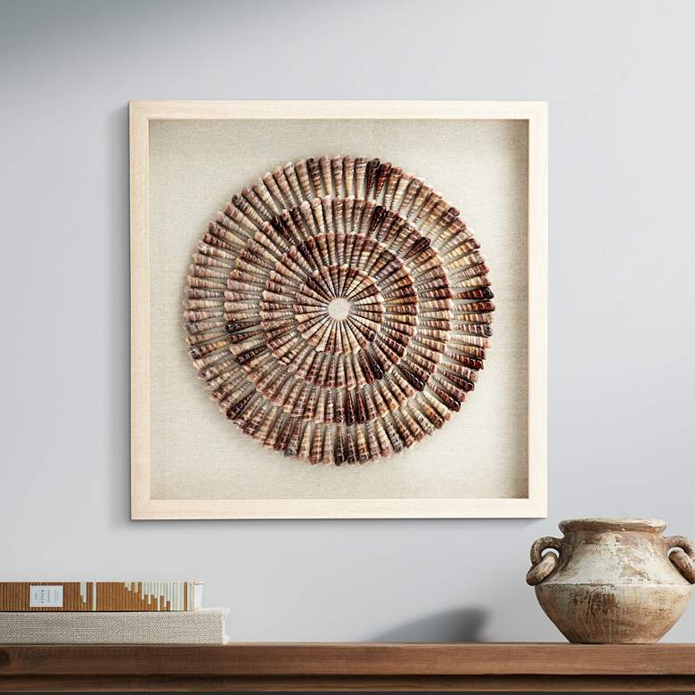 Image 1 Sea Shell Circles 23 1/2 inch Square Framed Wall Art