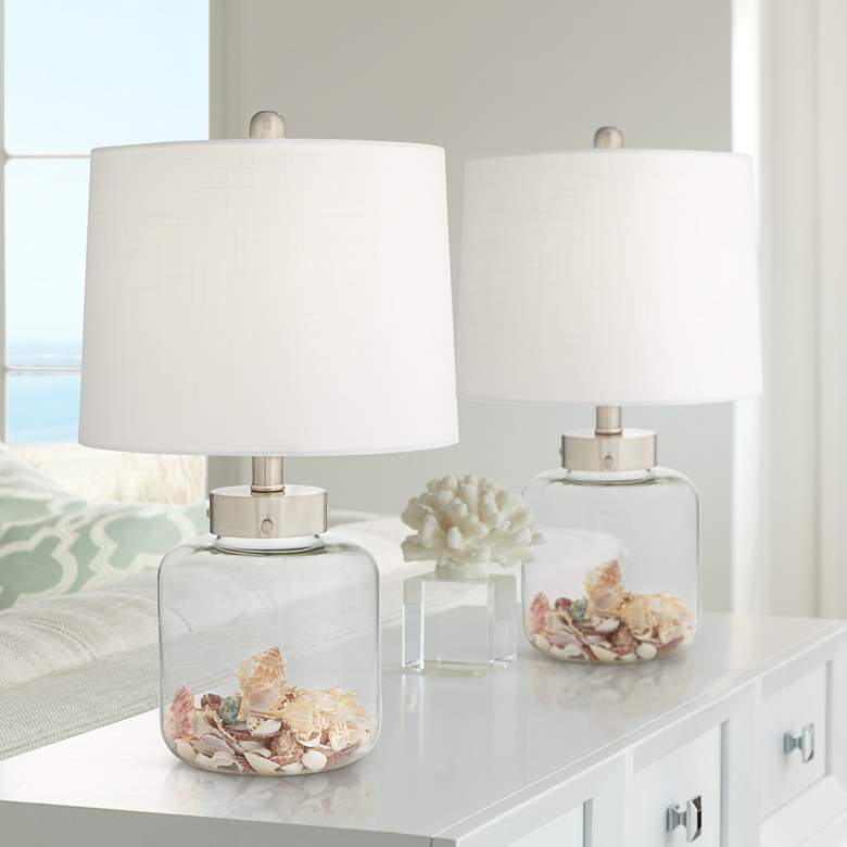 Image 1 Sea Star 20 1/2" High Fillable Glass Canister Accent Lamps Set of 2