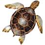Sea Turtle 11"W Brown Checkered Capiz Shell Wall Decor