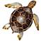 Sea Turtle 11"W Brown Checkered Capiz Shell Wall Decor