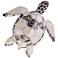 Sea Turtle 11"W Pewter Checkered Capiz Shell Wall Decor