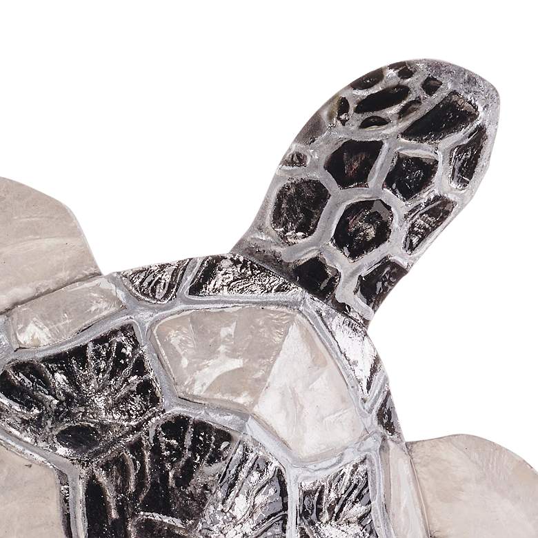 Image 3 Sea Turtle 11 inchW Pewter Checkered Capiz Shell Wall Decor more views