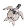 Sea Turtle 11"W Pewter Checkered Capiz Shell Wall Decor