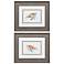 Sea Turtle 13"W x 11"H Framed Art Set of 2