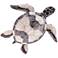Sea Turtle 24" Wide Pewter Checkered Capiz Shell Wall Decor