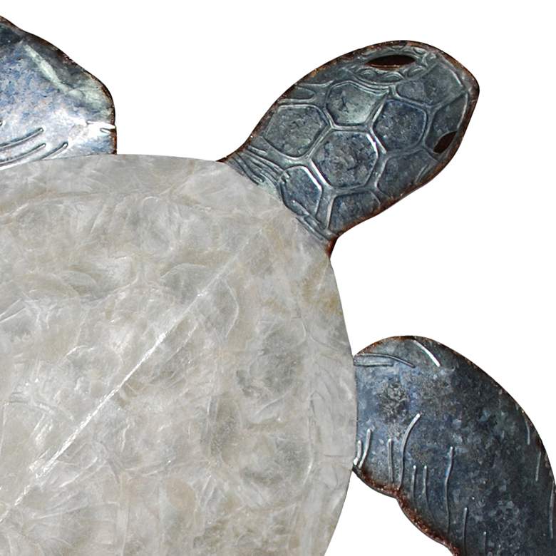 Image 3 Sea Turtle 24" Wide Pewter with Pearl Capiz Shell Wall Decor more views