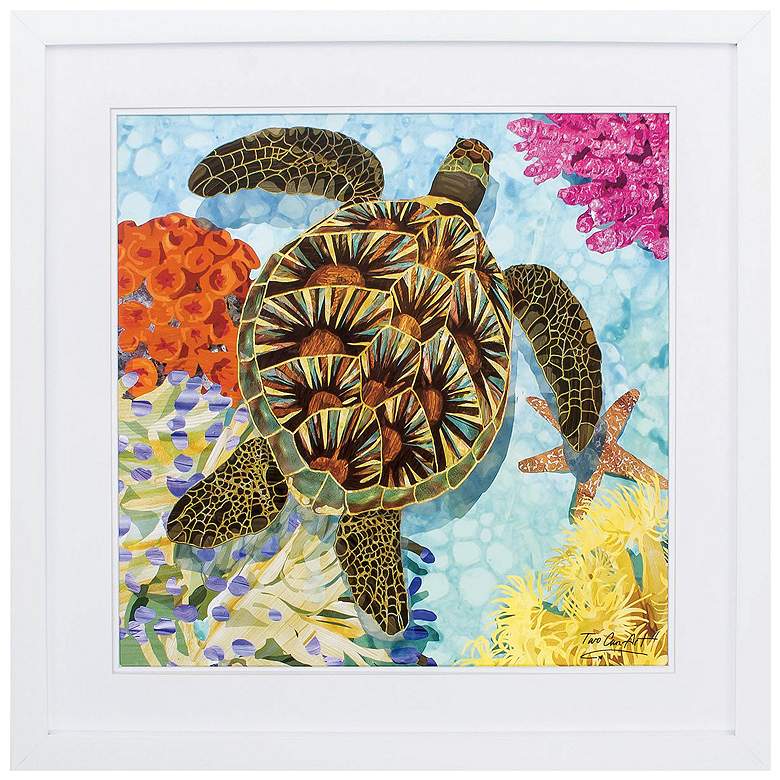 Image 1 Sea Turtle 30"W x 30"H Framed Art