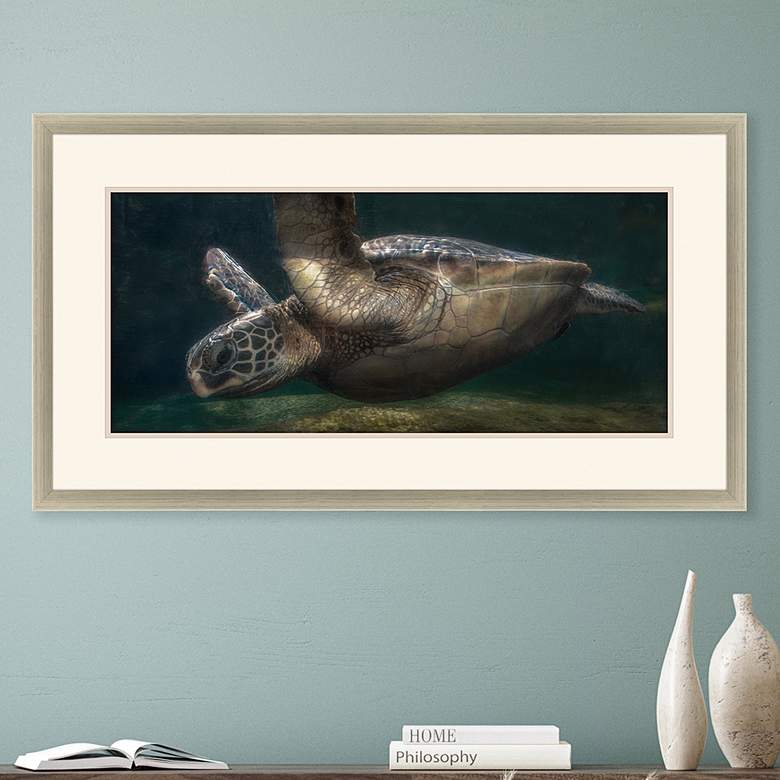 Image 2 Sea Turtle 51" Wide Rectangular Giclee Framed Wall Art