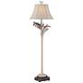 Sea Turtle 61" High Antique White Floor Lamp with Night Light