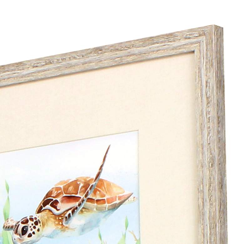 Image 4 Sea Turtle Reef 20 inch Wide 4-Piece Giclee Framed Wall Art more views