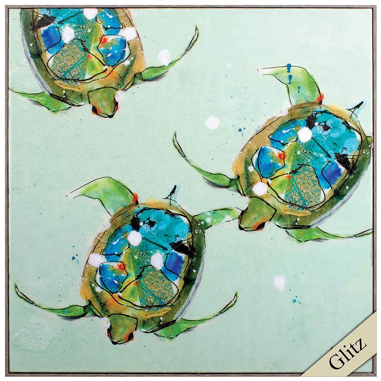 Image 1 Sea Turtles 30"W x 30"H Non-Glass Framed Art