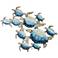 Sea Turtles Group of Ten 48" Wide Blue Metal Wall Decor