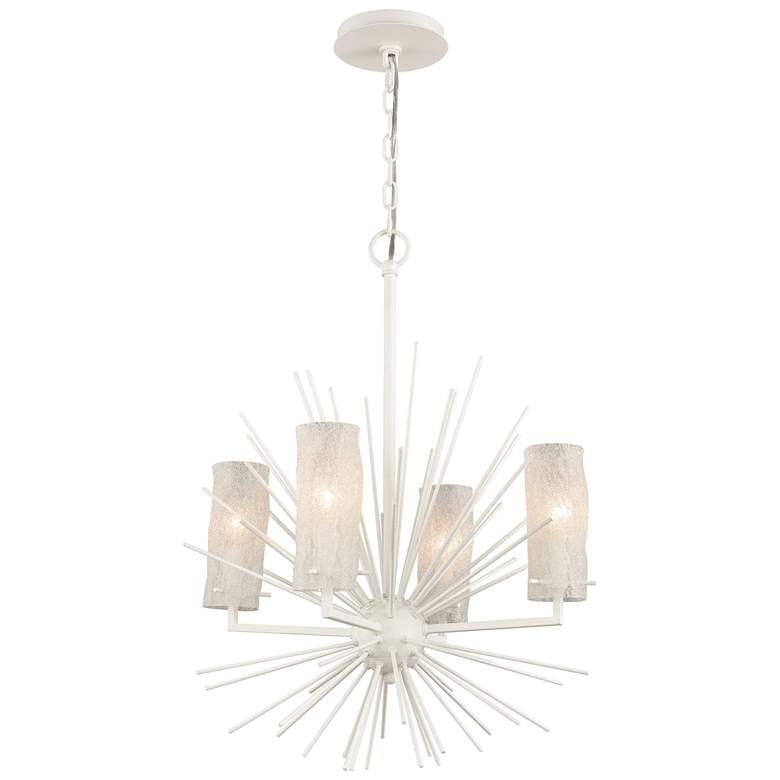 Image 1 Sea Urchin 20 inch Wide 4-Light Chandelier - White Coral