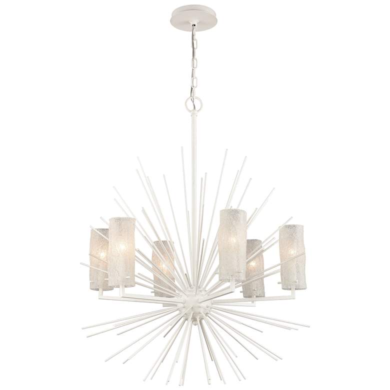 Image 1 Sea Urchin 27 inch Wide 6-Light Chandelier - White Coral