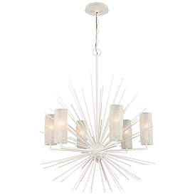 Image1 of Sea Urchin 27" Wide White Coral 6-Light Starburst Chandelier