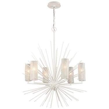 Sea Urchin 27" Wide White Coral 6-Light Starburst Chandelier