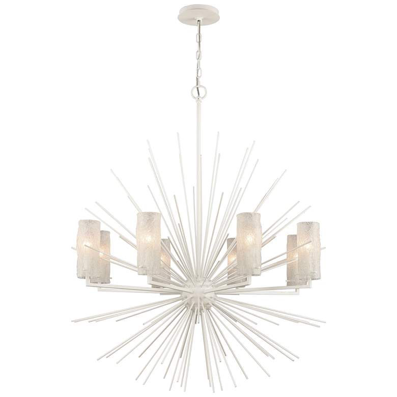 Image 1 Sea Urchin 34 inch Wide 8-Light Chandelier - White Coral