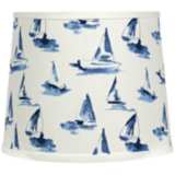 Sea View Sky Blue and White Drum Lamp Shade 8x10x9 (Spider)