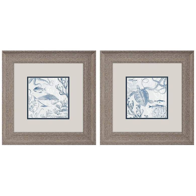 Image 1 Seabed Scene A 13"W x 13"H Framed Art Set of 2
