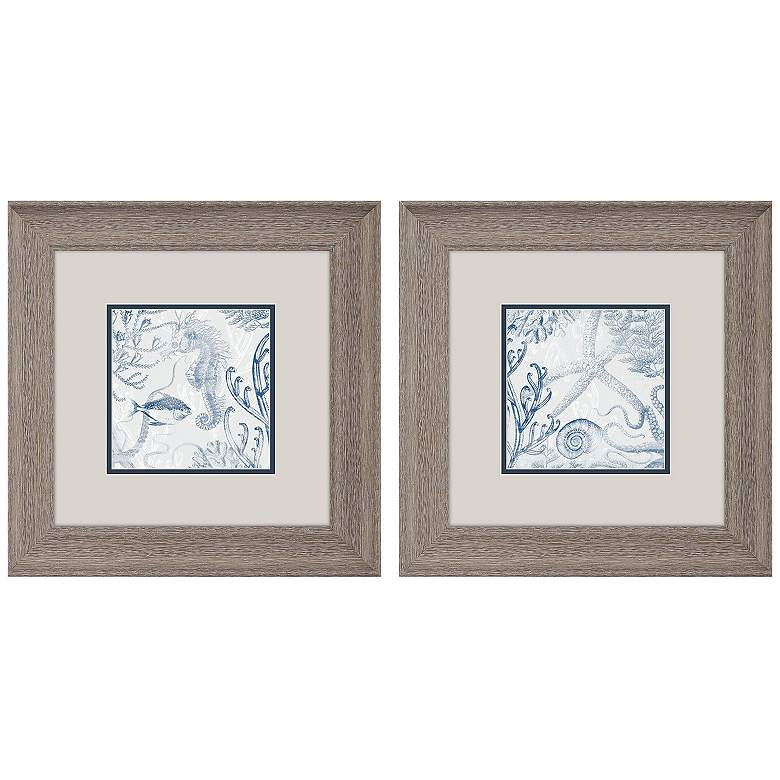 Image 1 Seabed Scene B 13"W x 13"H Framed Art Set of 2