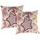 Seabiscuit Coral 18" Square Outdoor Toss Pillow Set of 2