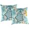 Seabiscuit Turquoise 18" Square Outdoor Toss Pillow Set of 2
