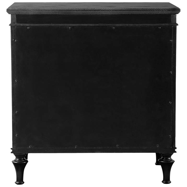 Image 4 Seabliss Glam Black 3 Drawer Serpentine Nightstand more views