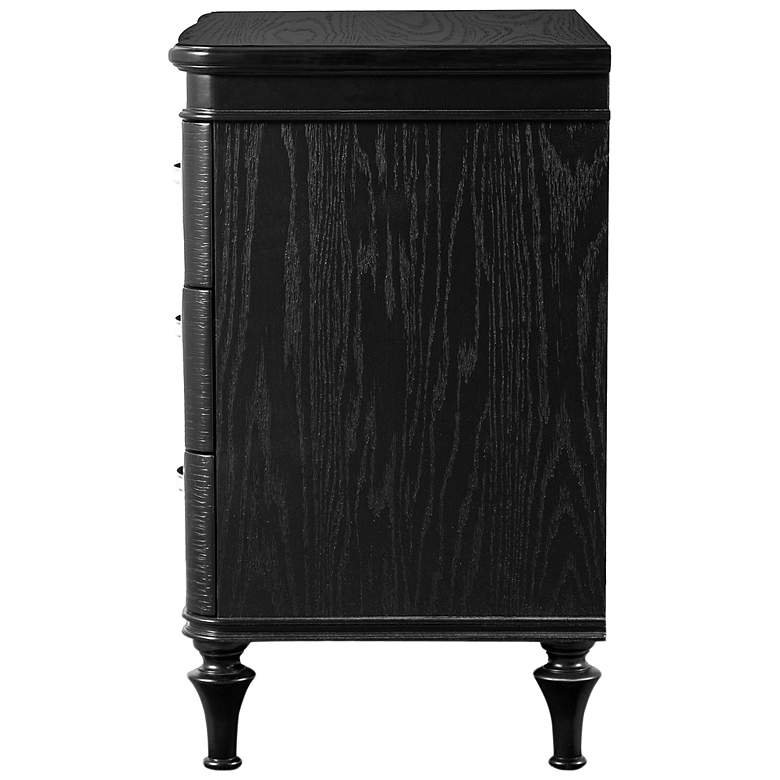 Image 5 Seabliss Glam Black 3 Drawer Serpentine Nightstand more views