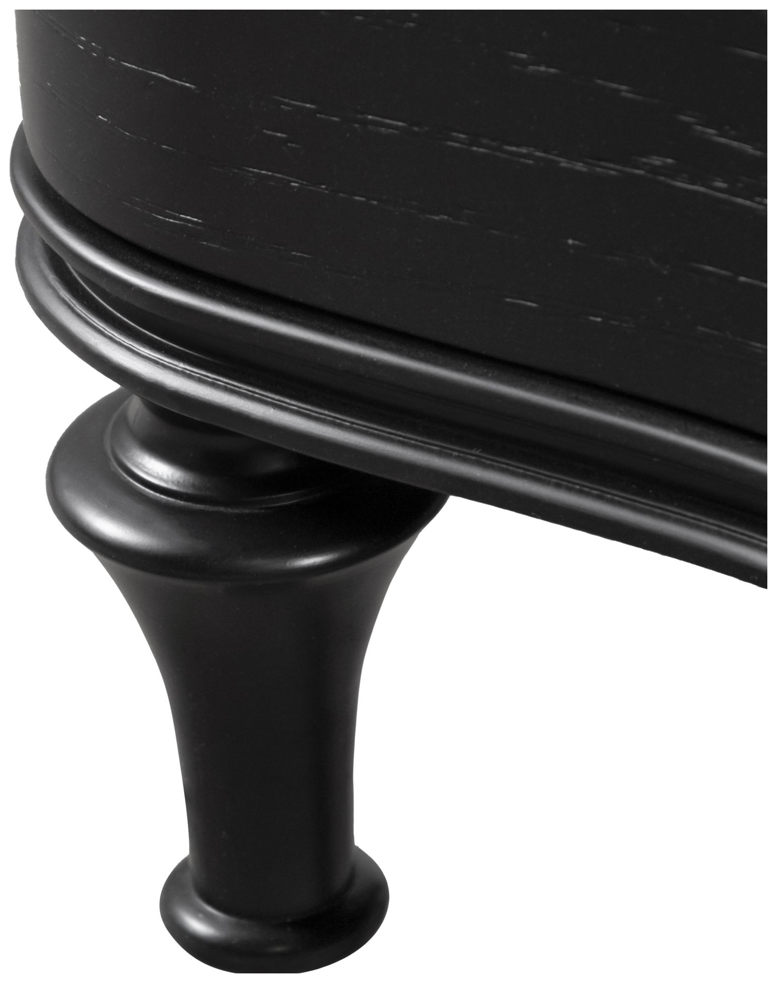 Seabliss Glam Black 3 Drawer Serpentine Nightstand