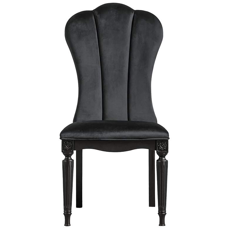Image 3 Seabliss Glam Black Velvet Dining Chair Set of 2 more views