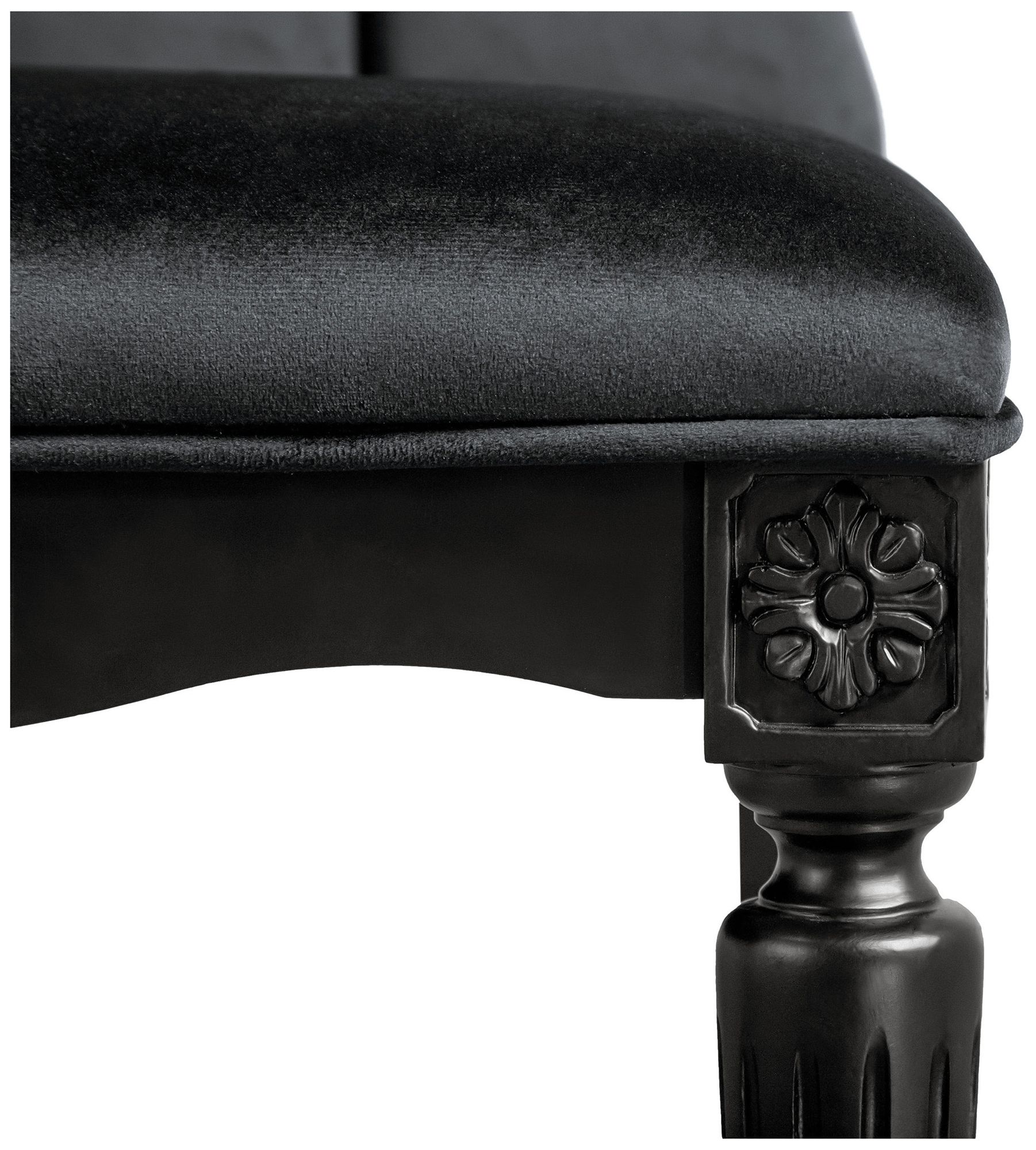 Seabliss Glam Black Velvet Dining Chair Set of 2