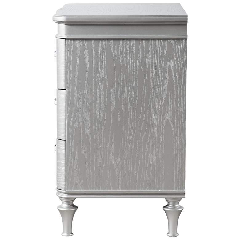 Image 4 Seabliss Glam Silver 3 Drawer Serpentine Nightstand more views