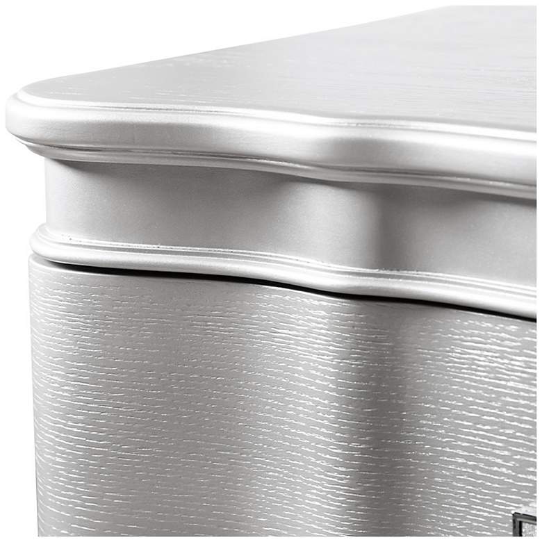 Image 7 Seabliss Glam Silver 3 Drawer Serpentine Nightstand more views