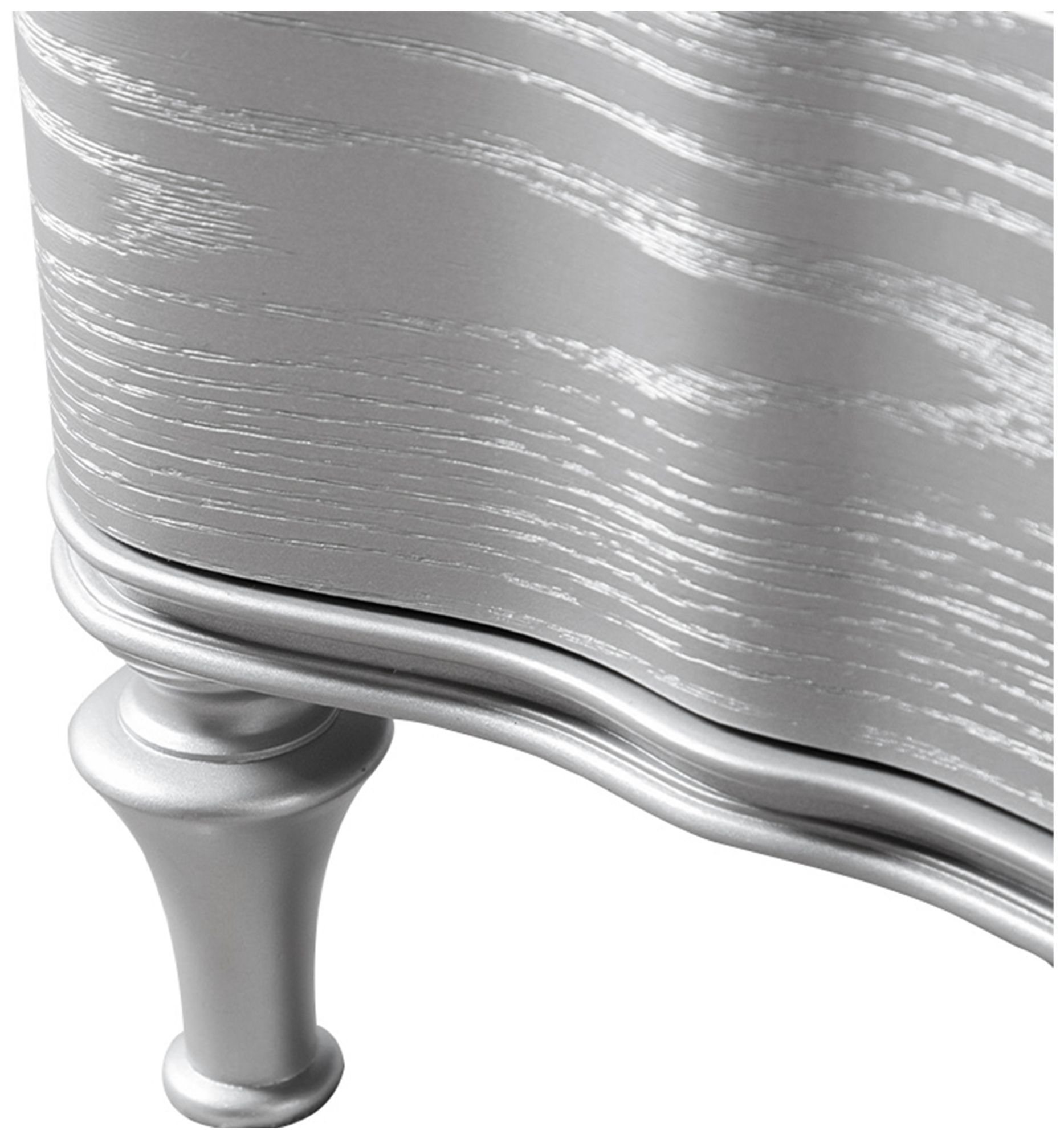 Seabliss Glam Silver 3 Drawer Serpentine Nightstand