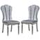 Seabliss Glam Silver Velvet Dining Chair Set of 2