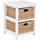 Seabrook 16 1/2" Wide White and Natural 2-Tier Storage Unit