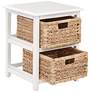 Seabrook 16 1/2" Wide White and Natural 2-Tier Storage Unit