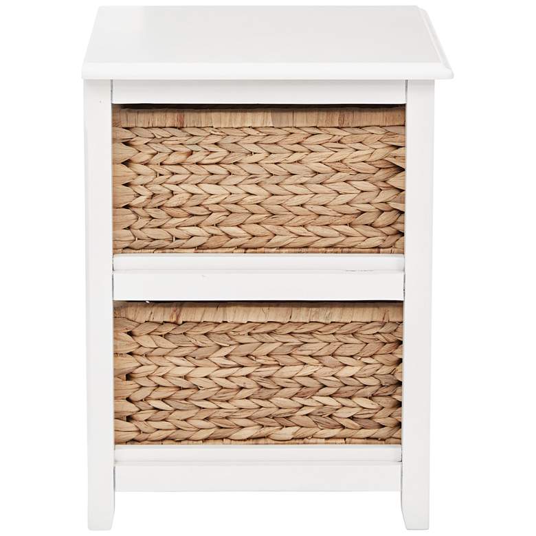 Image 3 Seabrook 16 1/2 inch Wide White and Natural 2-Tier Storage Unit more views