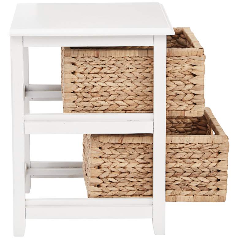 Image 4 Seabrook 16 1/2 inch Wide White and Natural 2-Tier Storage Unit more views