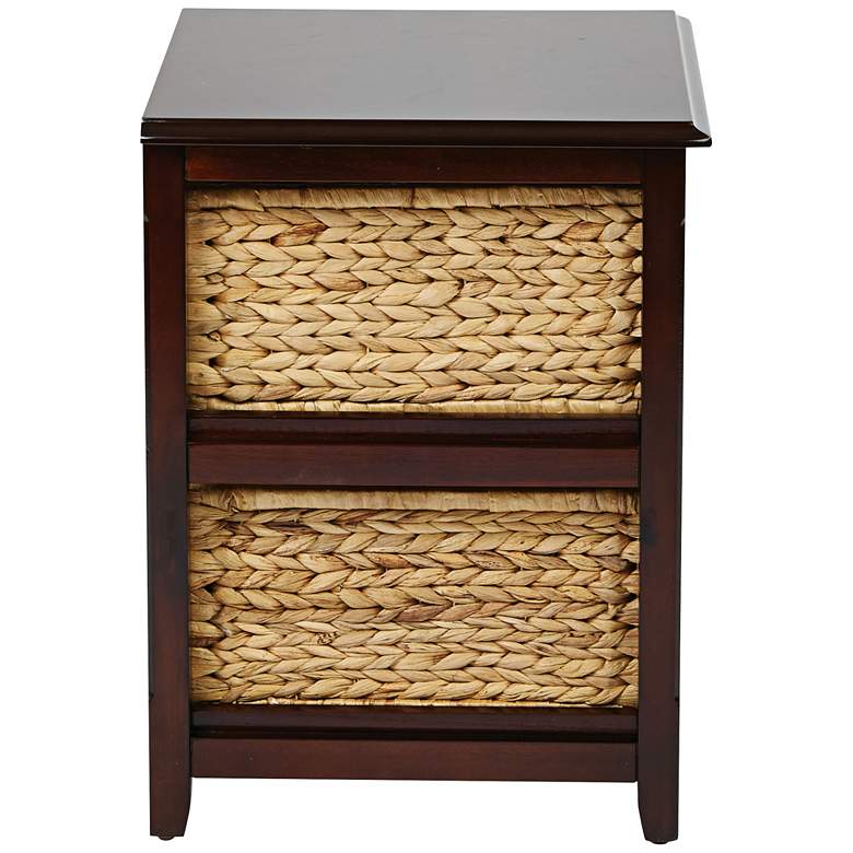 Image 3 Seabrook 16 1/2"W Espresso and Natural 2-Tier Storage Unit more views