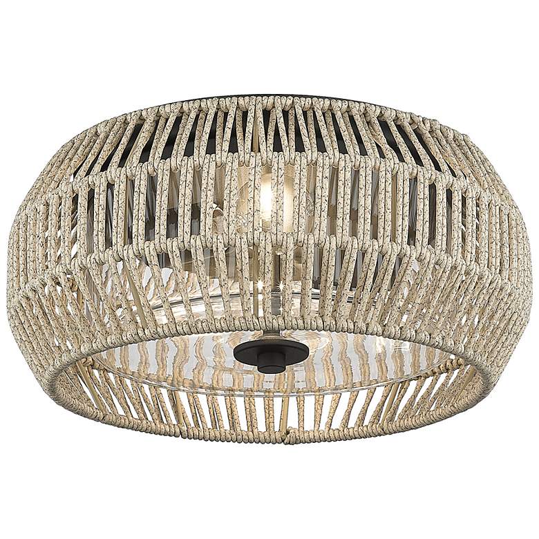 Image 5 Seabrooke 14 1/2 inchW Natural Black Sands Outdoor Ceiling Light more views