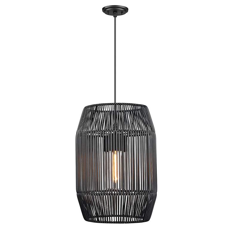 Image 4 Seabrooke 21 1/4" High Natural Black Outdoor Hanging Light more views