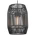 Seabrooke Natural Black 1-Light Outdoor Pendant with Black Composite Wicker