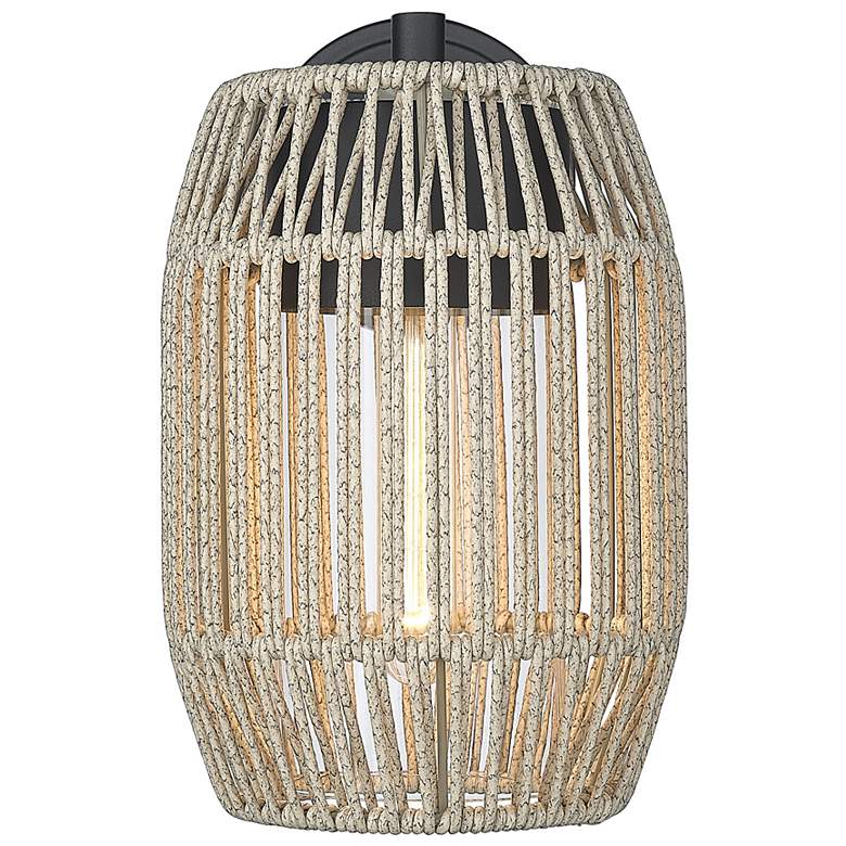 Image 5 Seabrooke Natural Black 1-Light Outdoor Wall Light with Summer Sands more views