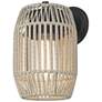 Seabrooke Natural Black 1-Light Outdoor Wall Light with Summer Sands in scene