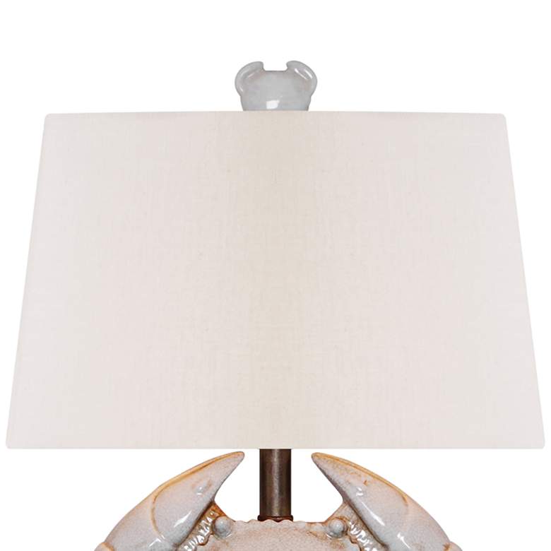 Image 2 Seafare 19"H Antique Gray Crackled Crab Porcelain Table Lamp more views