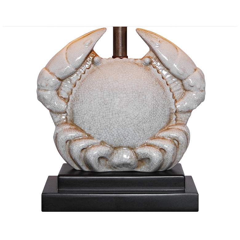 Image 3 Seafare 19 inchH Antique Gray Crackled Crab Porcelain Table Lamp more views
