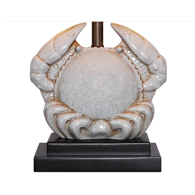 Image 3 Seafare 19"H Antique Gray Crackled Crab Porcelain Table Lamp more views