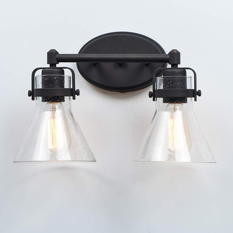Image 1 Seafarer 10"H Oil-Rubbed Bronze 2-Light Vanity Wall Sconce