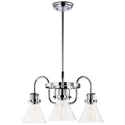 Seafarer 3 Light 21.5" Wide Polished Chrome Chandelier